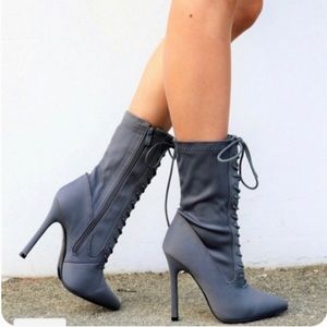 Stretch Lace-up Bootie